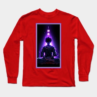 Anime Hero Power Meditation | Quality Anime Artwork | Anime Power Energy Meditation |  Manga Anime Art Long Sleeve T-Shirt